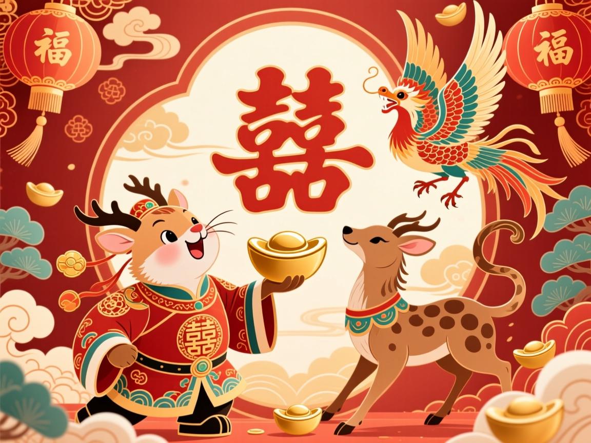 双喜临门吉祥兆